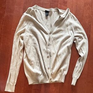 H&M Cream Button-Up Cardigan